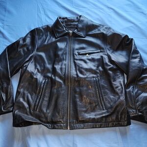 WILSON'S MEN'S LEATHER THINSULATE ULTRA INSULATION LEATHER JACKET BLACK SIZE MED